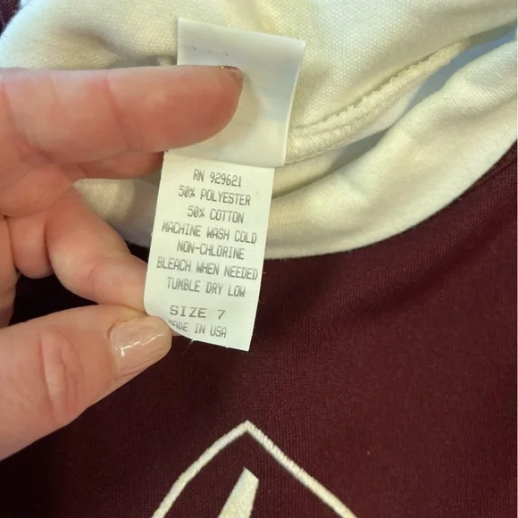 Vintage Little Kings girls MSU maroon white 2 pc cheerleader outfit dress size 7 - Picture 4 of 9